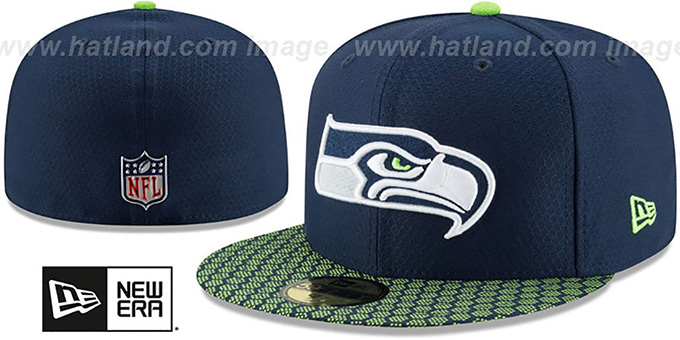 Seahawks 'HONEYCOMB STADIUM' Navy Fitted Hat by New Era
