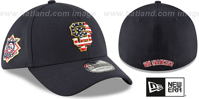 SF Giants '2018 JULY 4TH STARS N STRIPES FLEX' Navy Hat by New Era