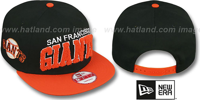 SF Giants 'CHENILLE-ARCH SNAPBACK' Black-Orange Hat by New Era