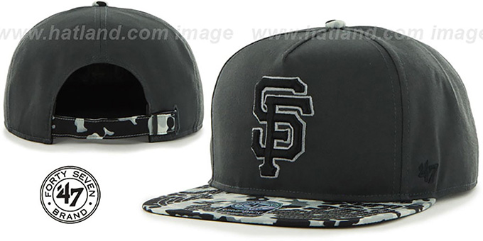 SF Giants 'DRYTOP STRAPBACK' Grey Hat by Twins 47 Brand