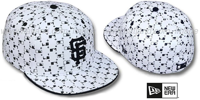 SF Giants 'MLB FLOCKING' White-Black Fitted Hat by New Era