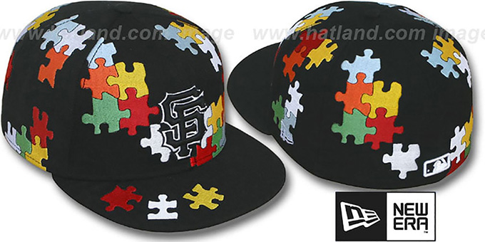 SF Giants 'PUZZLE' Black Fitted Hat by New Era