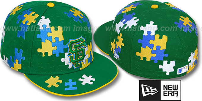 SF Giants 'PUZZLE' Green Fitted Hat by New Era