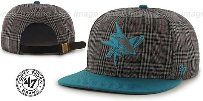 Sharks '60-MINUTES STRAPBACK' Teal Hat by Twins 47 Brand