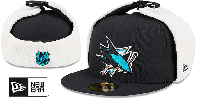 Sharks 'CLASSIC DOGEAR' Black Fitted Hat by New Era