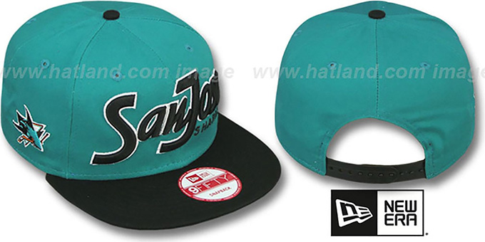 Sharks 'SNAP-IT-BACK SNAPBACK' Teal-Black Hat by New Era