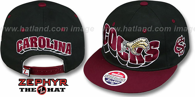 South Carolina '2T FLASHBACK SNAPBACK' Black-Burgundy Hat by Zephyr