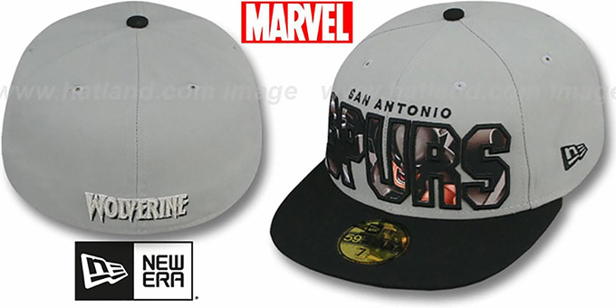 Spurs 'BIG WORD ACTION' Grey-Black Fitted Hat by New Era