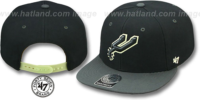 Spurs 'NIGHT-MOVE SNAPBACK' Adjustable Hat by Twins 47 Brand