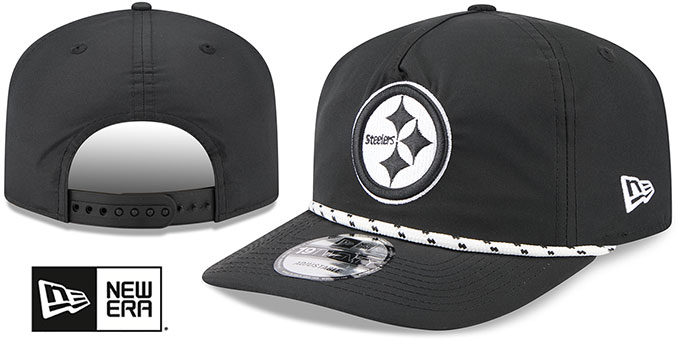 Steelers '1920 ROPE SNAPBACK' Black-White Hat by New Era