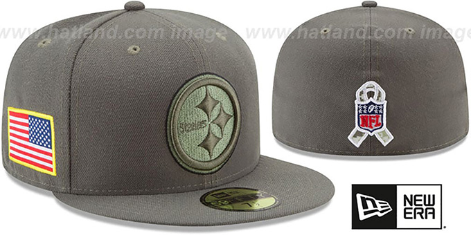 Steelers '2017 SALUTE-TO-SERVICE' Green Fitted Hat by New Era