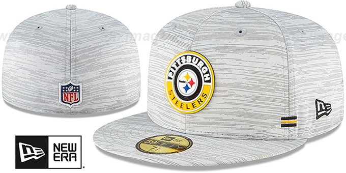 Steelers '2020 ONFIELD STADIUM' Heather Grey Fitted Hat by New Era