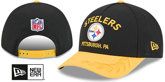 Steelers 2025 'NFL DRAFT ONSTAGE M-CROWN SNAPBACK' Black-Gold Hat by New Era