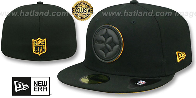 Steelers 'LEATHER POP' Black Fitted Hat by New Era