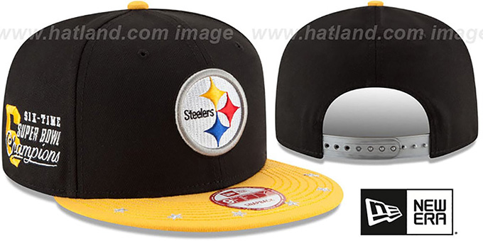 Steelers 'NFL STAR-TRIM SNAPBACK' Black-Gold Hat by New Era