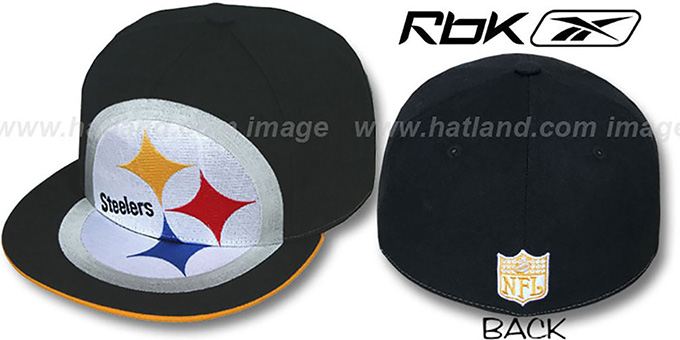 Steelers 'SUPERSIZE' Black Fitted Hat by Reebok