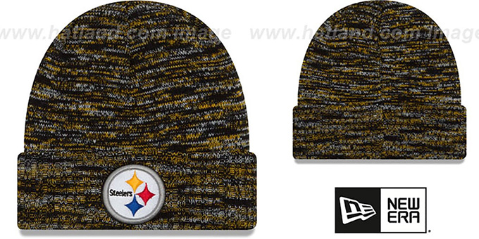 Steelers 'TEAM-CRAZE' Black-Gold Knit Beanie Hat by New Era
