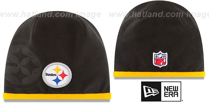 Steelers 'TECH-KNIT STADIUM' Black-Gold Knit Beanie Hat by New Era