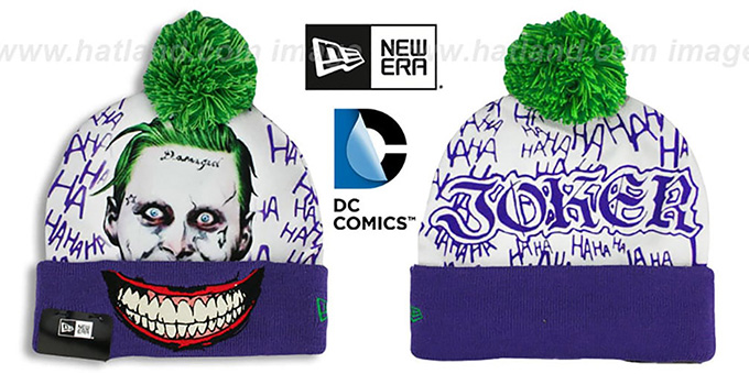 DC Suicide Squad JOKER Purple-White Knit Beanie Hat