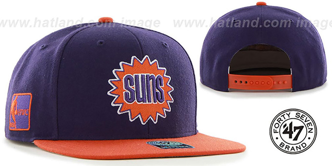 Suns 'SURE-SHOT SNAPBACK' Purple-Orange Hat by Twins 47 Brand