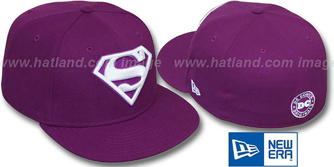 Superman 'SHIELD' Purple-White Fitted Hat by New Era
