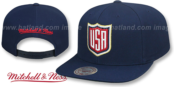 Team USA 'WORLD CUP HOCKEY SNAPBACK' Navy Hat by Mitchell and Ness