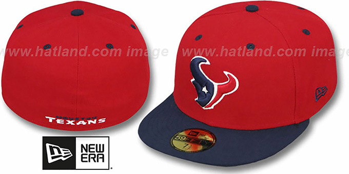 Texans 'NFL 2T-TEAM-BASIC' Red-Navy Fitted Hat by New Era