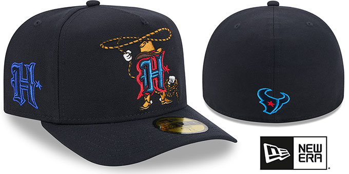 Texans 'NFL CARTOON  A-FRAME' Navy Fitted Hat by New Era