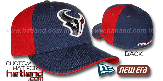 Texans 'PINWHEEL' Navy-Red Fitted Hat by New Era