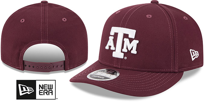 Texas A and M 'LOW-CROWN TEAM-BASIC SNAPBACK' Maroon Hat by New Era