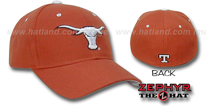 Texas 'DHS' Fitted Hat by Zephyr - burnt orange