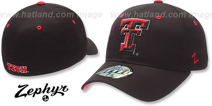 Texas Tech 'DH' Fitted Hat by ZEPHYR - black