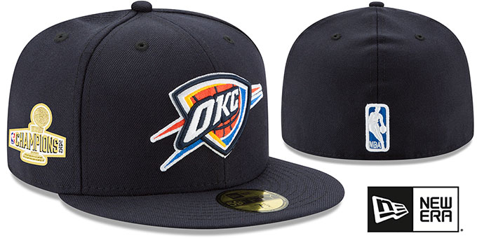 Thunder '2025 FINALS CHAMPIONS' Navy Fitted Hat by New Era