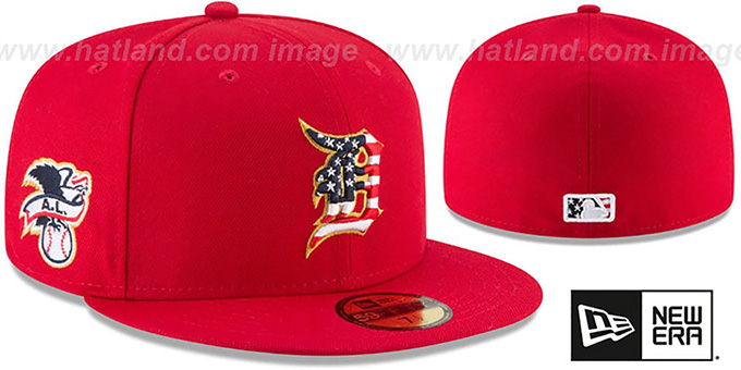 Tigers '2018 JULY 4TH STARS N STRIPES' Red Fitted Hat by New Era