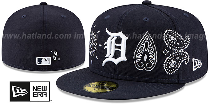 Tigers 'PAISLEY ELEMENTS' Navy Fitted Hat by New Era