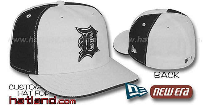 Tigers 'PINWHEEL' White-Black Fitted Hat by New Era