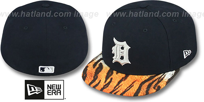 Tigers 'REAL TIGER VIZA-PRINT' Navy Fitted Hat by New Era
