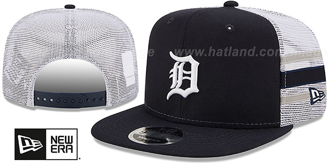 Tigers 'SIDE-STRIPE TRUCKER SNAPBACK' Navy Hat by New Era