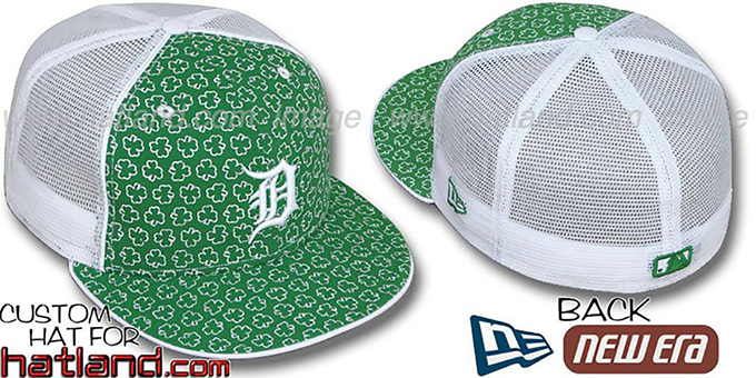 Tigers 'ST PATS FLOCKING' MESH-BACK Kelly-White Fitted Hat by New Era