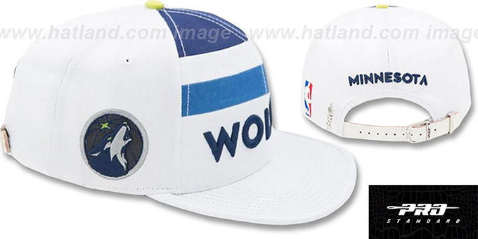 Timberwolves 'HORIZON STRAPBACK' White Hat by Pro Standard