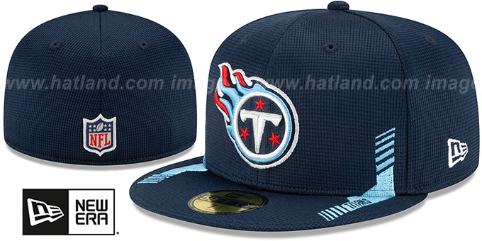 Titans '2021 NFL SIDELINE HOME' Navy Fitted Hat by New Era