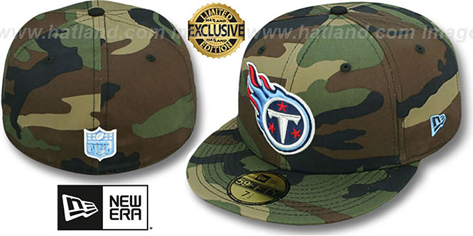 Titans 'NFL TEAM-BASIC' Army Camo Fitted Hat by New Era