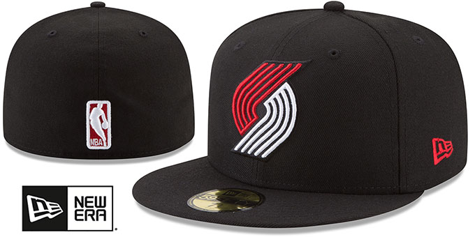Trail Blazers 'NBA TEAM-BASIC' Black Fitted Hat by New Era