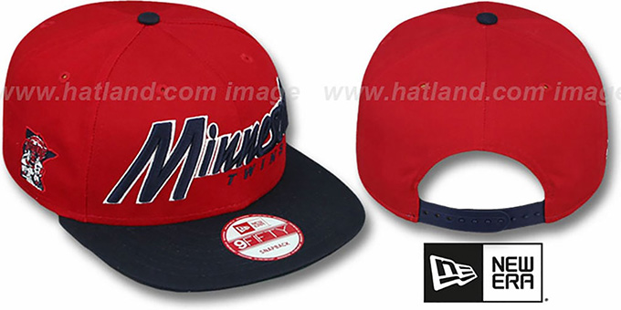 Twins 'SNAP-IT-BACK SNAPBACK' Red-Navy Hat by New Era
