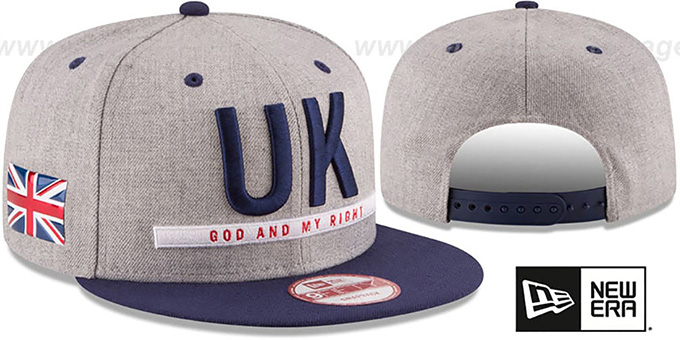 United Kingdom 'FLAG PHRASE SNAPBACK' Grey-Navy Hat by New Era