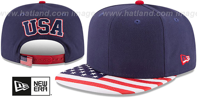 United States 'FLAG VIZE SNAPBACK' Navy Hat by New Era