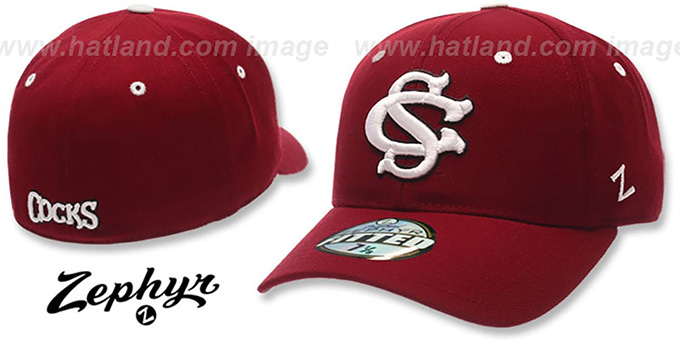 USC COCKS 'DH' Fitted Hat by ZEPHYR - burgundy