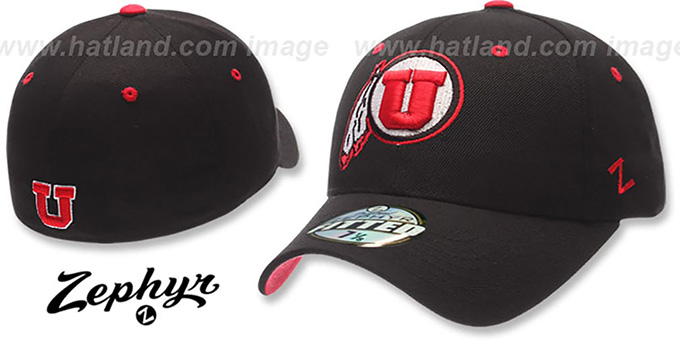 Utah 'DHS' Black Fitted Hat by Zephyr