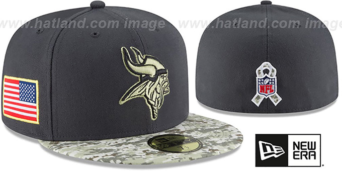 Vikings '2016 SALUTE-TO-SERVICE' Grey-Desert Fitted Hat by New Era