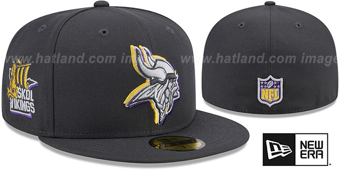 Vikings 2024 'ONSTAGE NFL DRAFT' Grey Fitted Hat by New Era